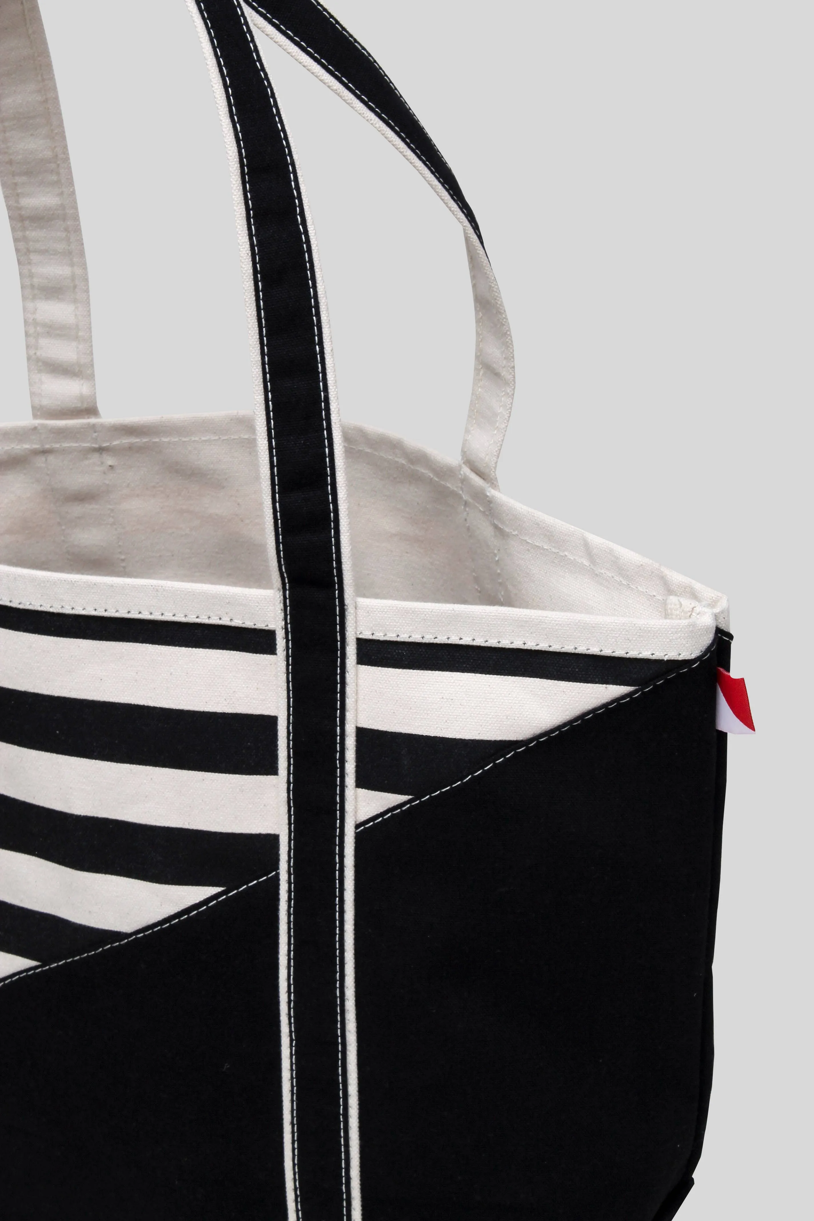 ShoreBags - Contemporary Canvas Diagonal Design Tote Bag Medium