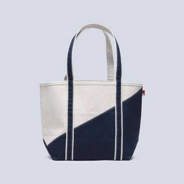 ShoreBags - Contemporary Canvas Diagonal Design Tote Bag Medium