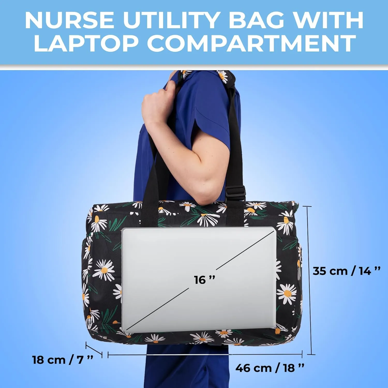 SHYLERO Nurse Bag with 21 Pockets - Big, Waterproof Medical Utility Tote for Daily Use