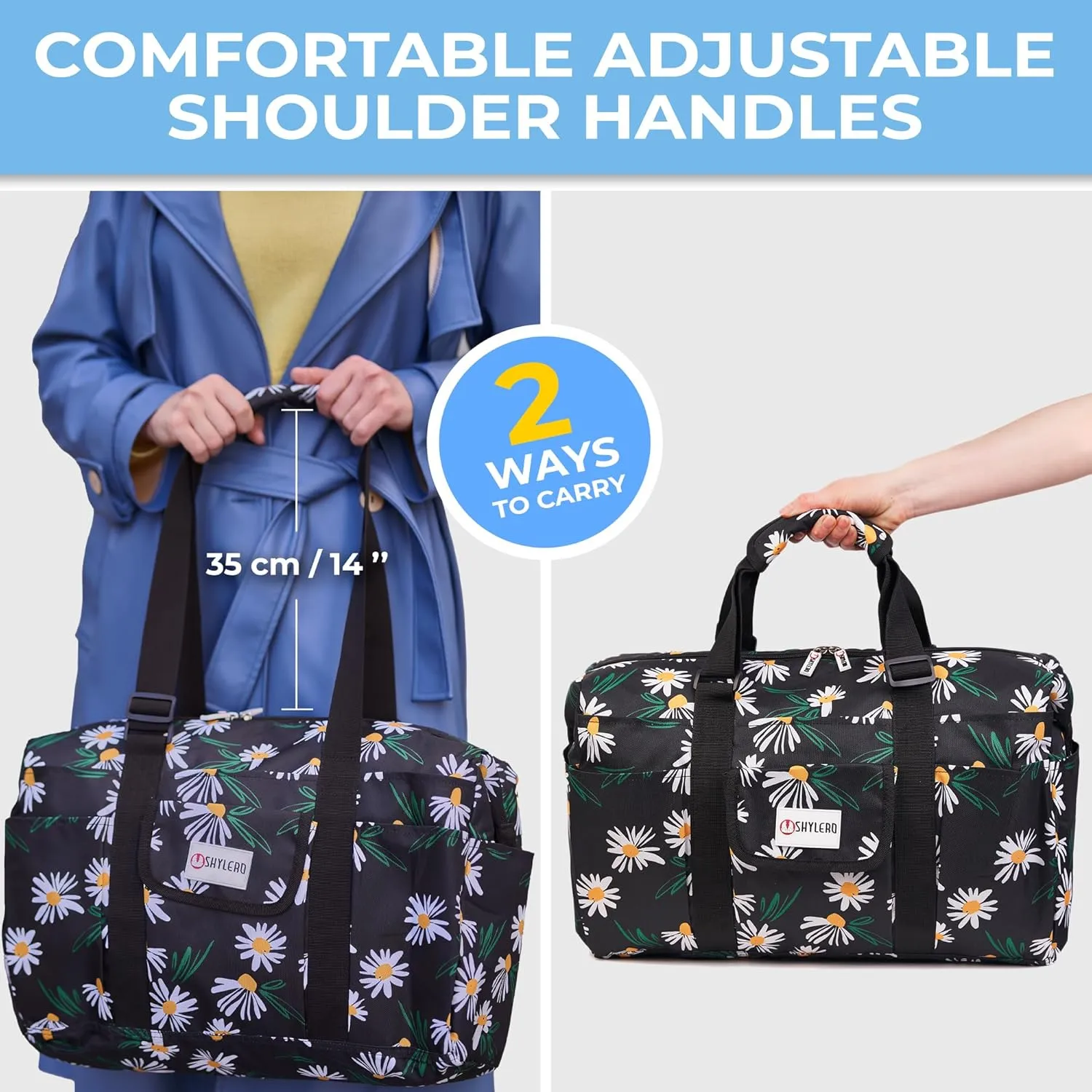 SHYLERO Nurse Bag with 21 Pockets - Big, Waterproof Medical Utility Tote for Daily Use