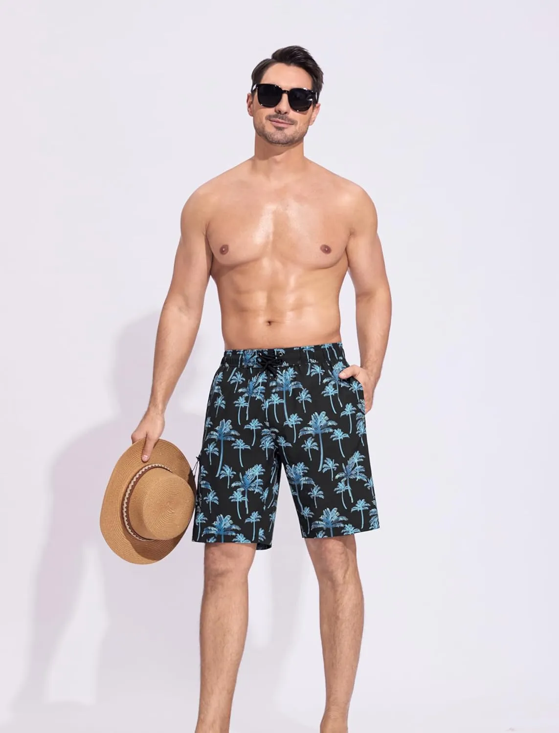 SILKWORLD Mens Swim Trunks Quick Dry Bathing Suit 9 Inch Swim Shorts with Mesh Lining and Zipper Cargo Pockets