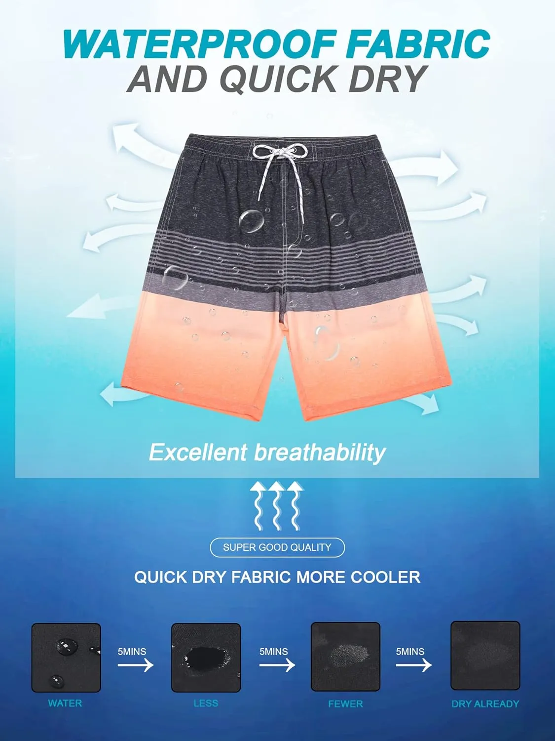 SILKWORLD Mens Swim Trunks with Compression Liner 9" Beach Board Shorts Men 2 in 1 Quick Dry Bathing Suit with Pockets
