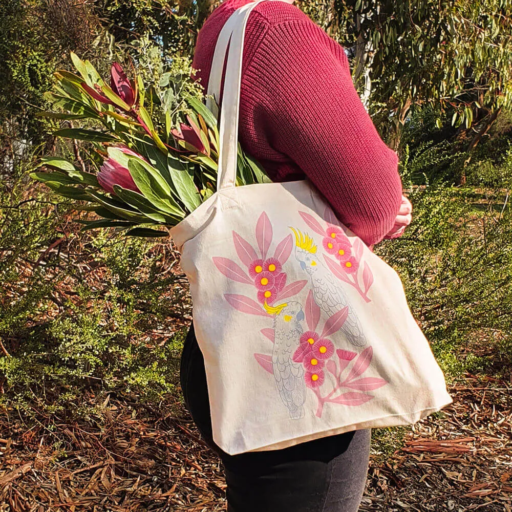 Silver Gum Cockatoos - Vegan Tote Bag