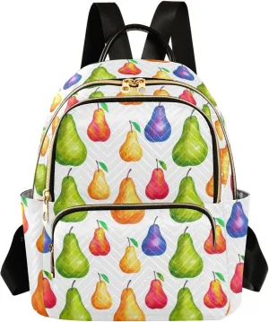 Sinestour Colorful Pears Fruit Women Backpack Purse Large Capacity Casual Daypack Adjustable Strap Travel Work Ladies Backpack