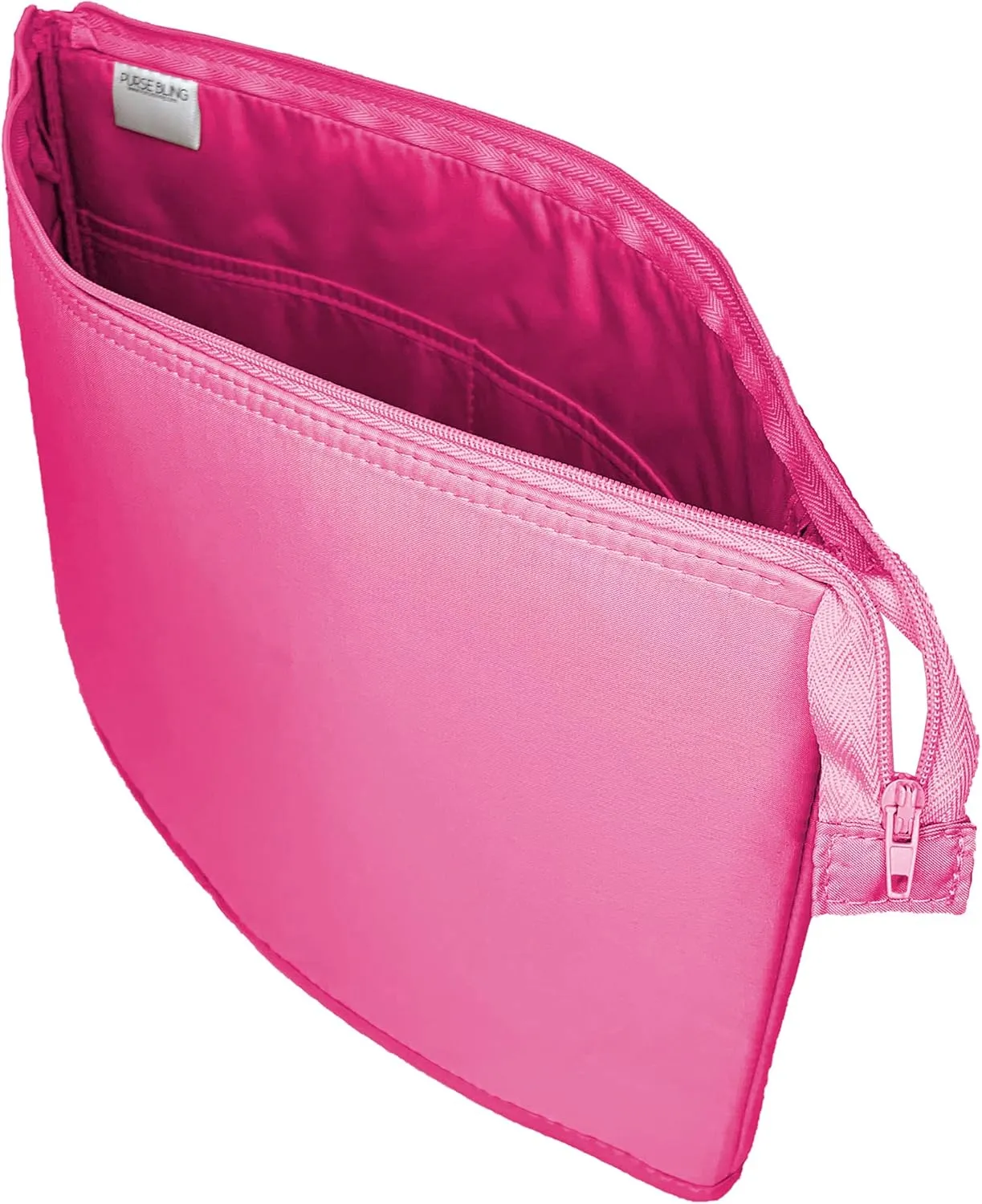 Slim Zippered Purse Organizer Insert For Handbags and Totes, Purse To Go Style Shaper For Speedy 30, Neverfull GM, & Delightful MM Totes (Hot Pink, Extra Jumbo)