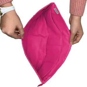 Slim Zippered Purse Organizer Insert For Handbags and Totes, Purse To Go Style Shaper For Speedy 30, Neverfull GM, & Delightful MM Totes (Hot Pink, Extra Jumbo)