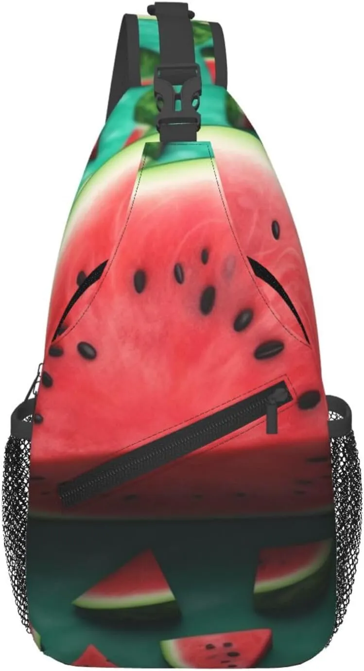 Sling Backpack Bag Crossbody Shoulder Bag Dream Watermelon Chest Bag Lightweight Hiking Daypack,Unisex