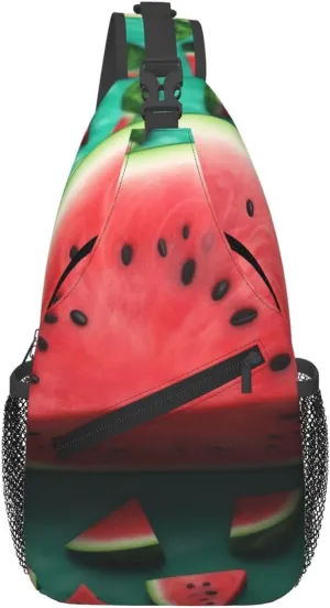 Sling Backpack Bag Crossbody Shoulder Bag Dream Watermelon Chest Bag Lightweight Hiking Daypack,Unisex