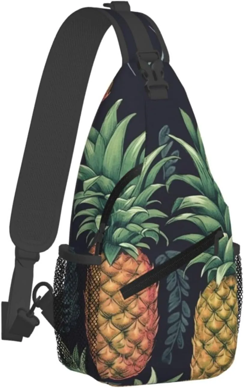 Sling Backpack Bag for Men Pineapple Cross Chest Bag Crossbody Shoulder Bag Travel Hiking Daypack