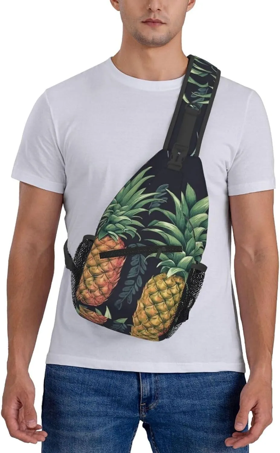 Sling Backpack Bag for Men Pineapple Cross Chest Bag Crossbody Shoulder Bag Travel Hiking Daypack