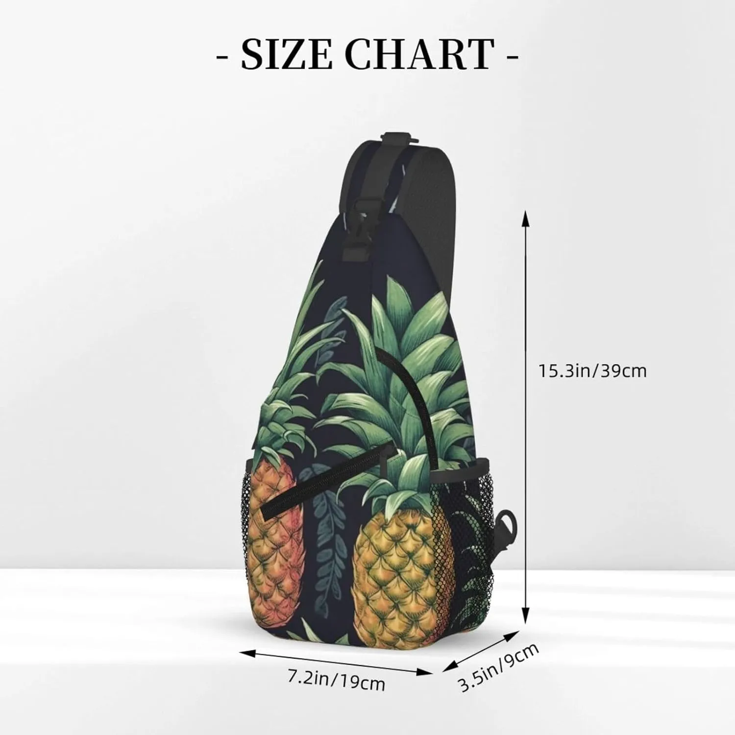 Sling Backpack Bag for Men Pineapple Cross Chest Bag Crossbody Shoulder Bag Travel Hiking Daypack