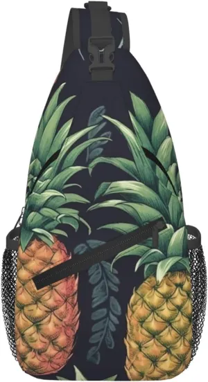Sling Backpack Bag for Men Pineapple Cross Chest Bag Crossbody Shoulder Bag Travel Hiking Daypack