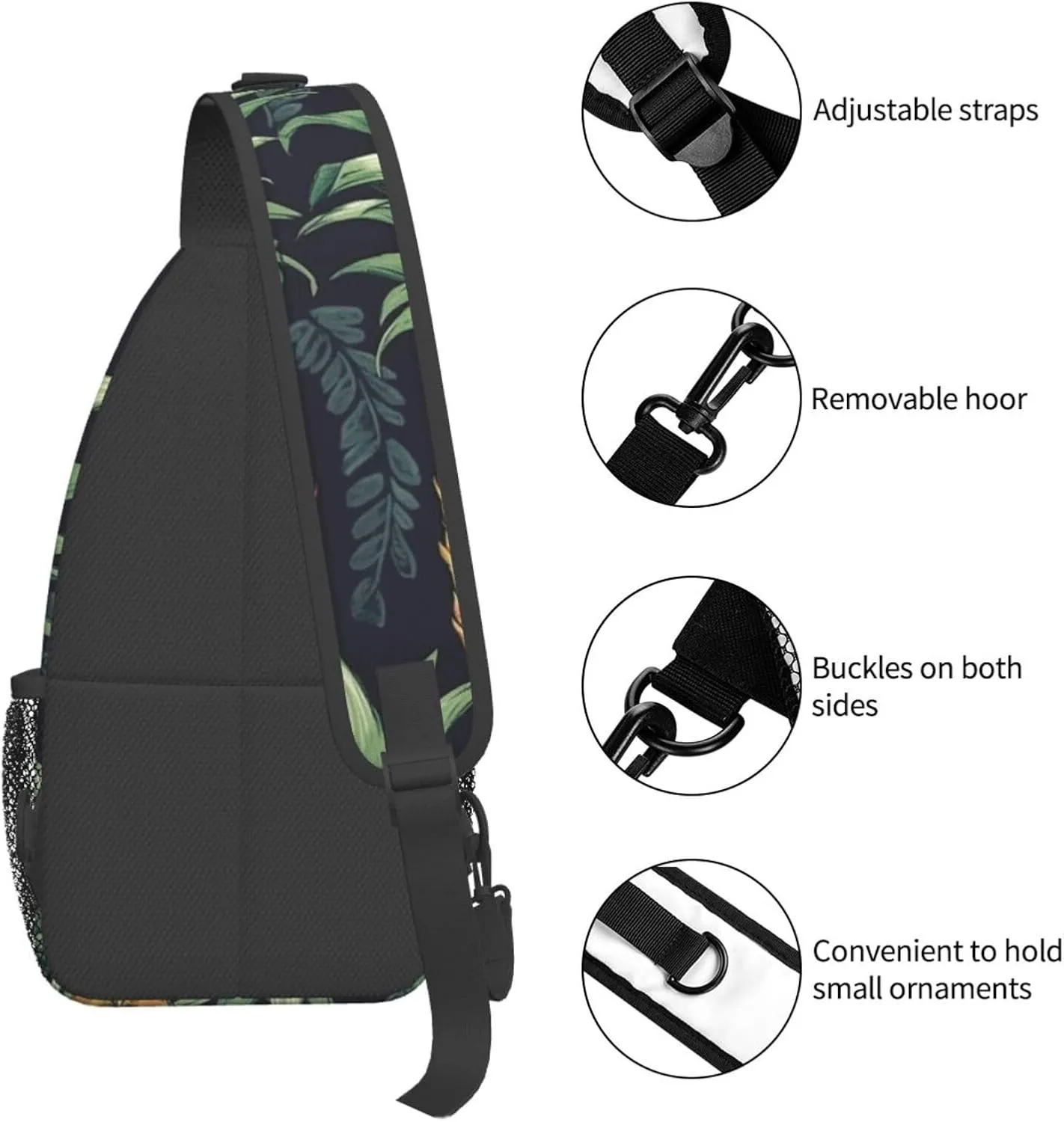Sling Backpack Bag for Men Pineapple Cross Chest Bag Crossbody Shoulder Bag Travel Hiking Daypack
