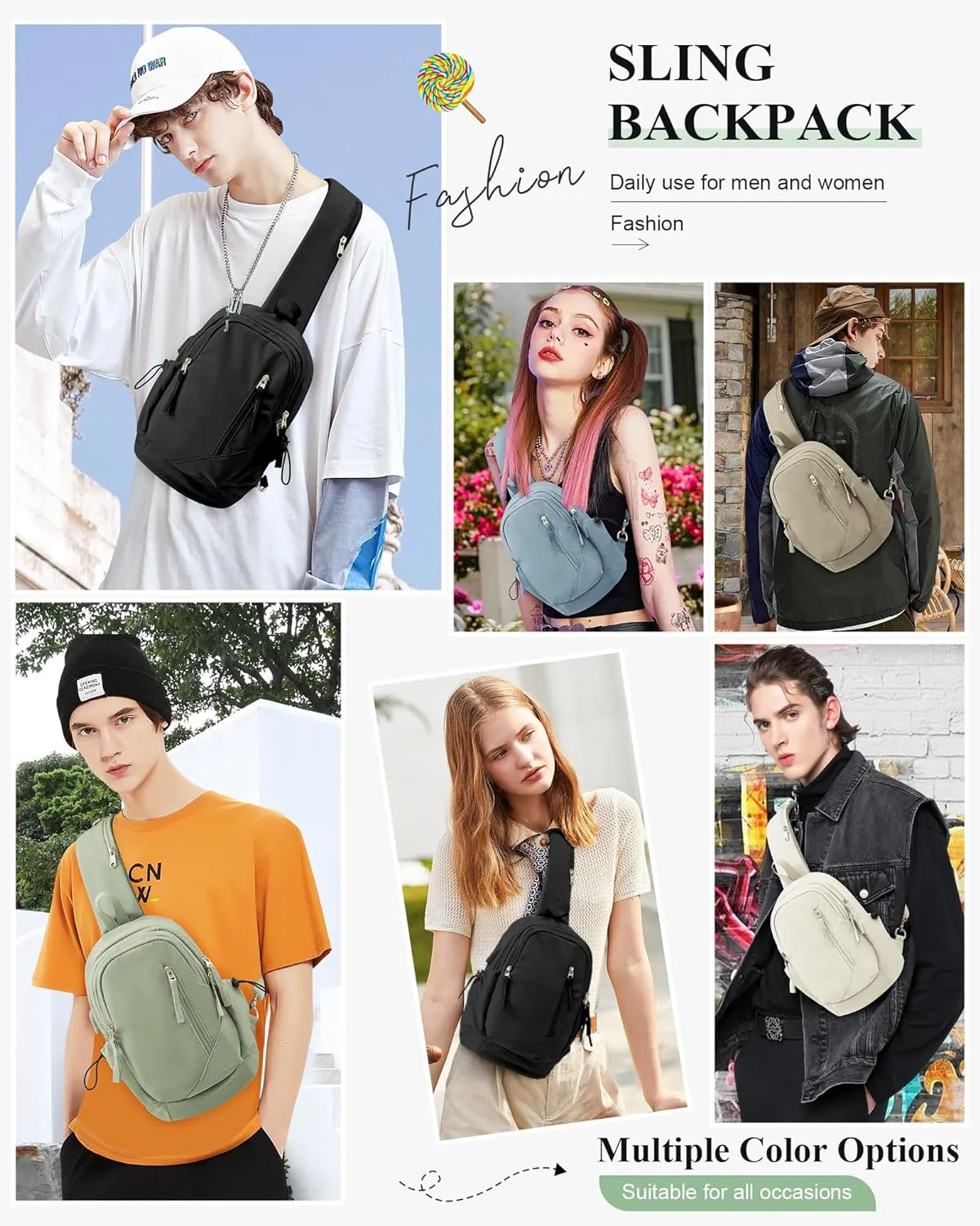 Sling Backpack bag for Men Women, Chest Shoulder Backpack Crossbody Bags, Mini Anti Theft One Strap Motorcycle Backpack Sling Chest Bag for Swimming Diving Outdoor Sports Blue