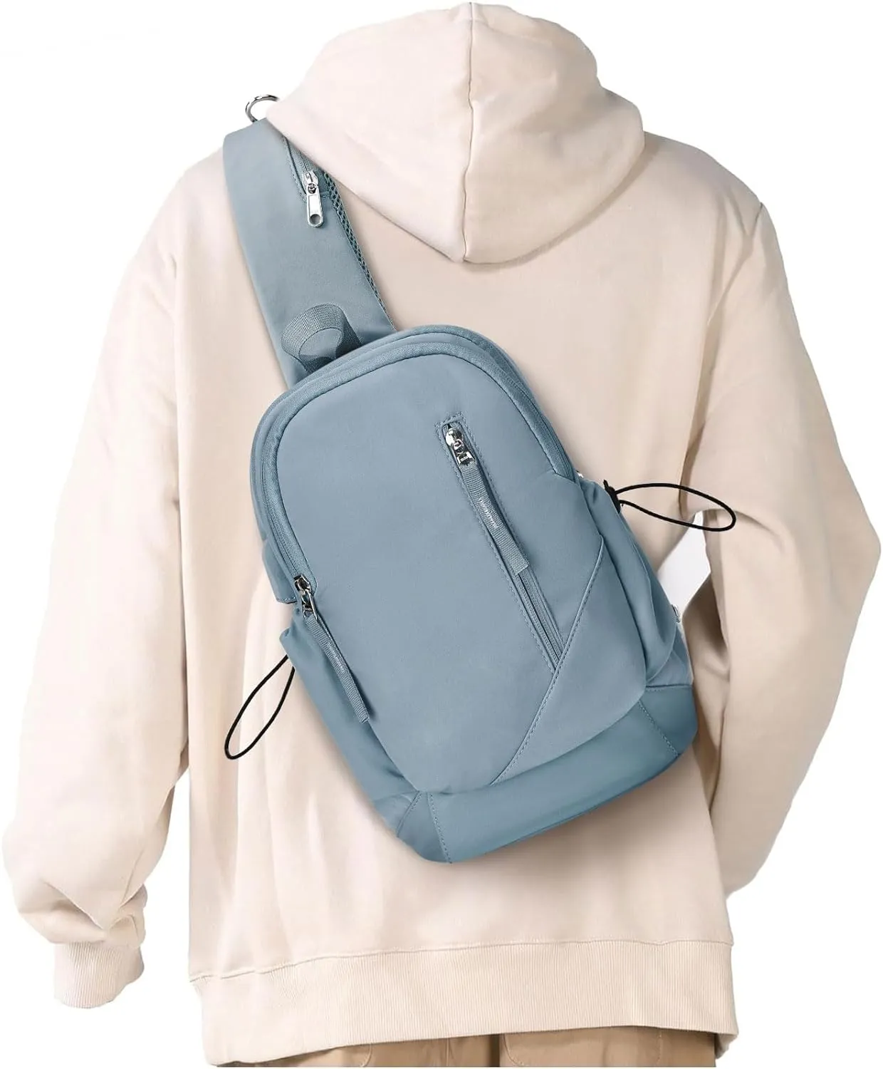 Sling Backpack bag for Men Women, Chest Shoulder Backpack Crossbody Bags, Mini Anti Theft One Strap Motorcycle Backpack Sling Chest Bag for Swimming Diving Outdoor Sports Blue