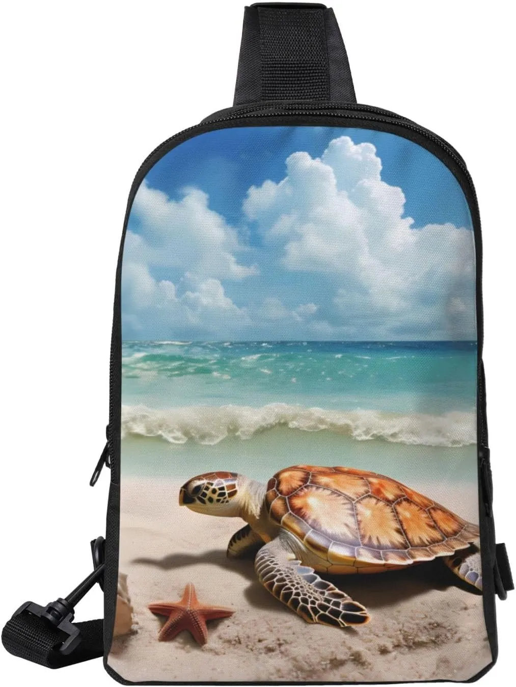 Sling Backpack Crossbody Sling Bag for Men Women Cross Chest Bag Sea Turtle Shoulder Bag Travel Hiking Daypack