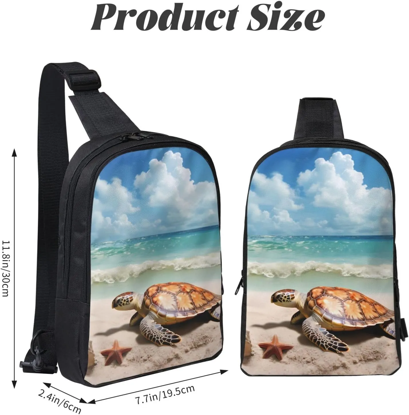 Sling Backpack Crossbody Sling Bag for Men Women Cross Chest Bag Sea Turtle Shoulder Bag Travel Hiking Daypack