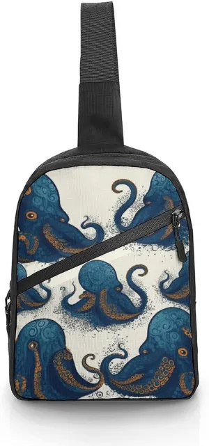 Sling Backpack for Women Men Crossbody Chest Bag Fanny Pack Tentacles Octopus Sling Bag for Hiking Travel