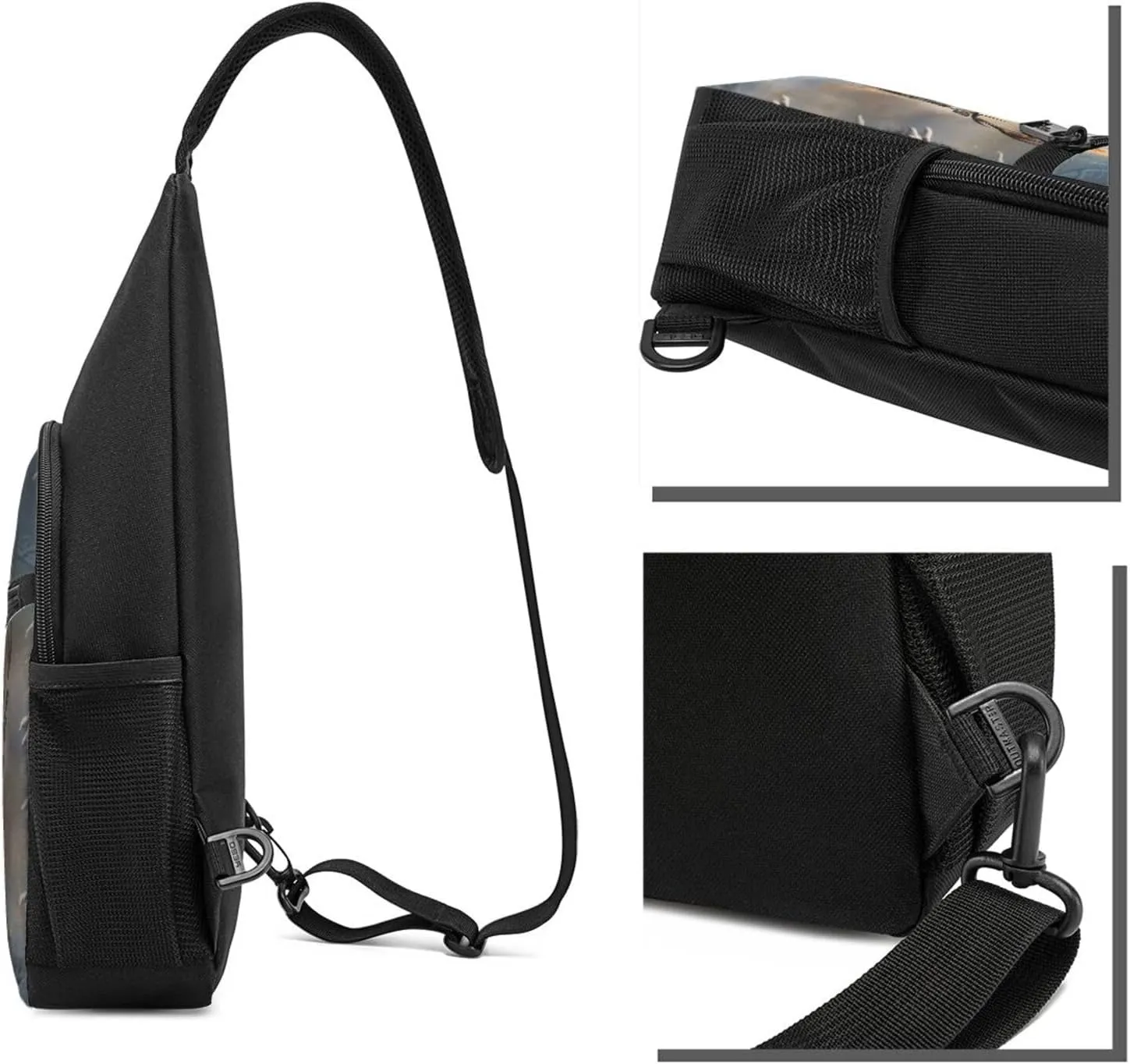 Sling Bag Backpack for Men Women Crossbody Christmas Tree and Deer Chest Bag Crossbody Bag for Travel Sport Running