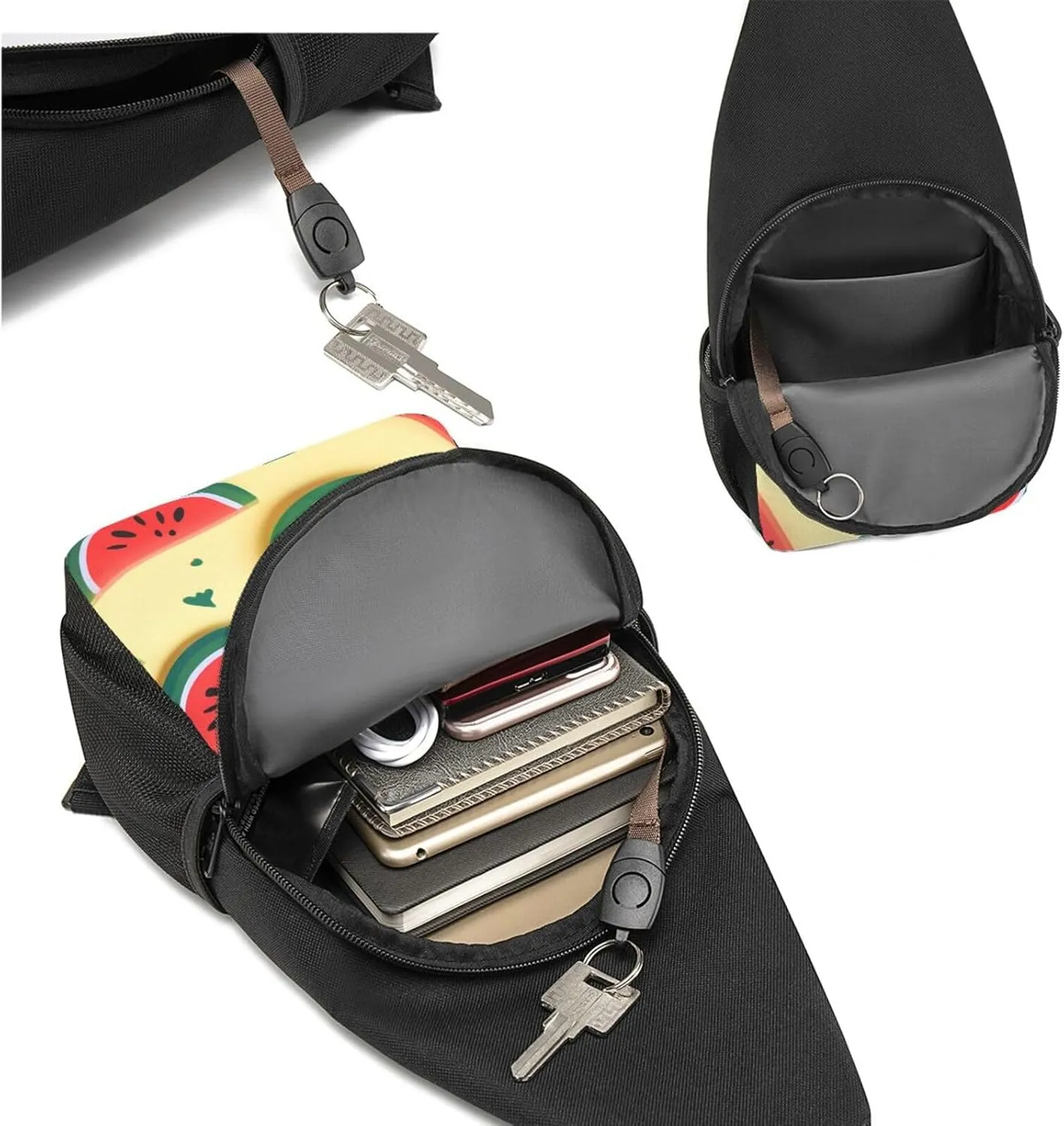 Sling Bag Backpack for Men Women Crossbody Summer Watermelon Chest Bag Crossbody Bag for Travel Sport Running