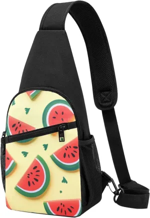 Sling Bag Backpack for Men Women Crossbody Summer Watermelon Chest Bag Crossbody Bag for Travel Sport Running