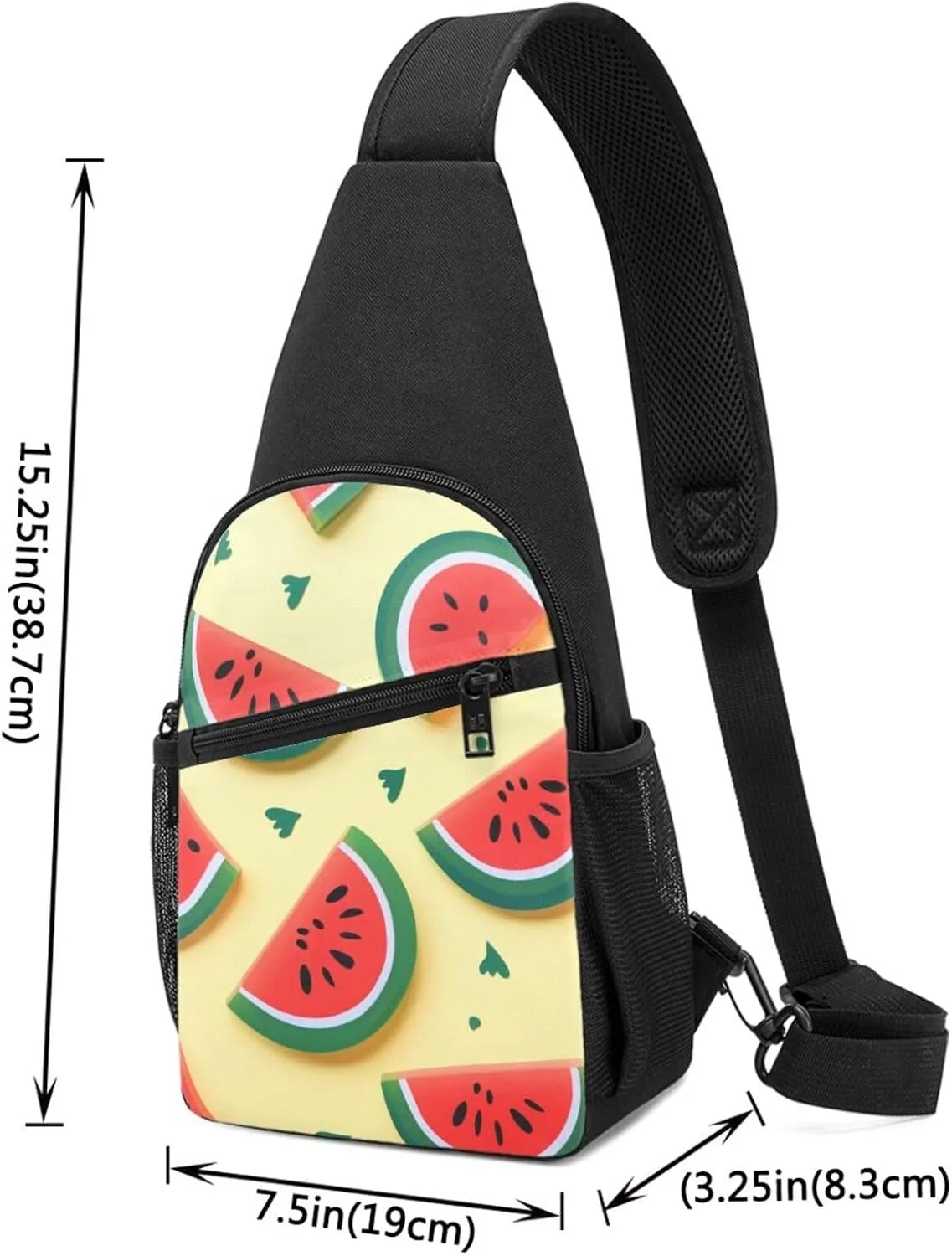Sling Bag Backpack for Men Women Crossbody Summer Watermelon Chest Bag Crossbody Bag for Travel Sport Running