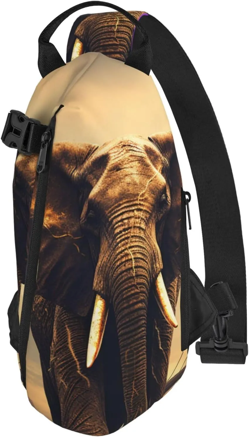 Sling Bag Crossbody Backpack for Men Women Elephant On A Bridge Chest Bag Crossbody Bag for Travel Sport Running