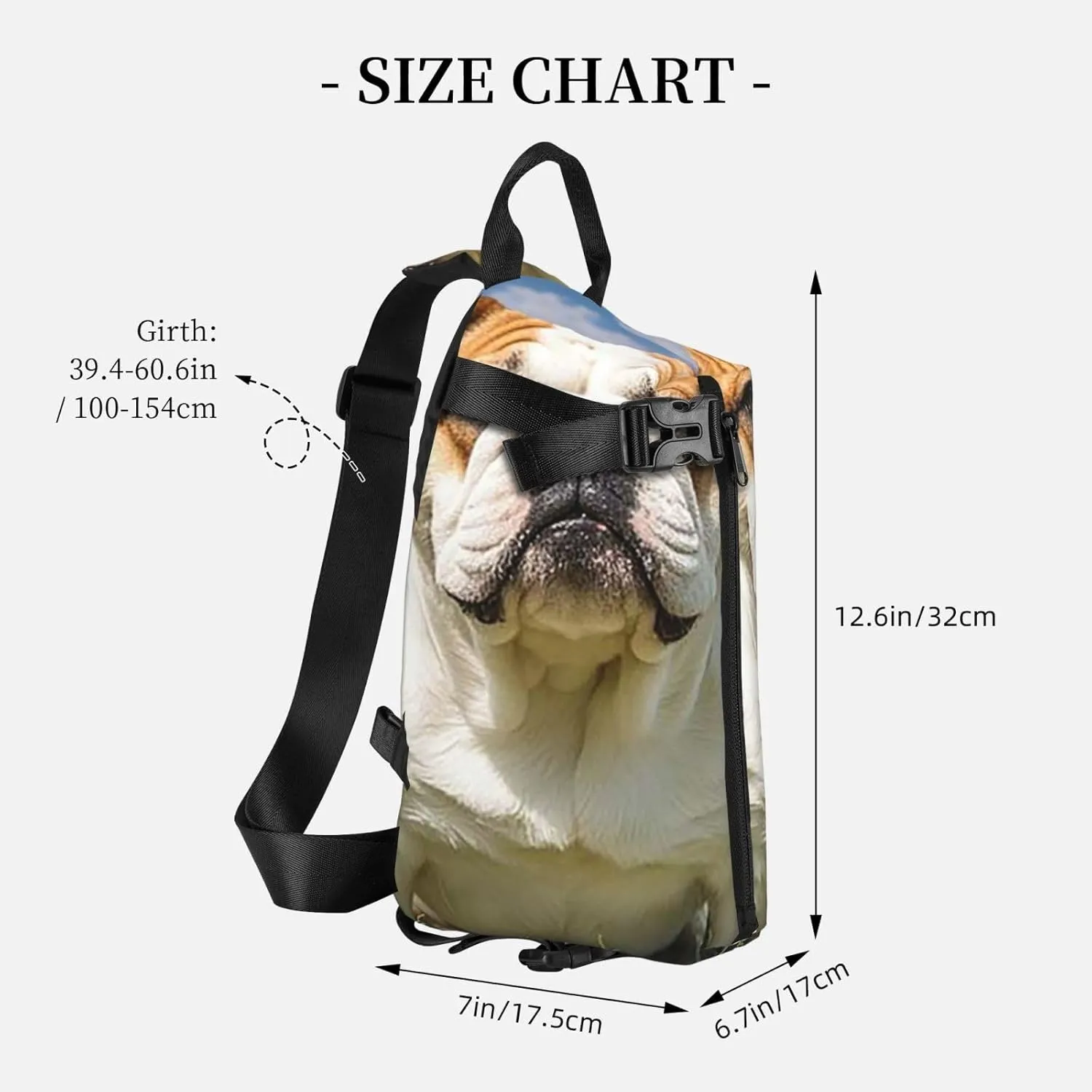 Sling Bag Crossbody Backpack for Men Women Funny English Bulldog22 Chest Bag Crossbody Bag for Travel Sport Running