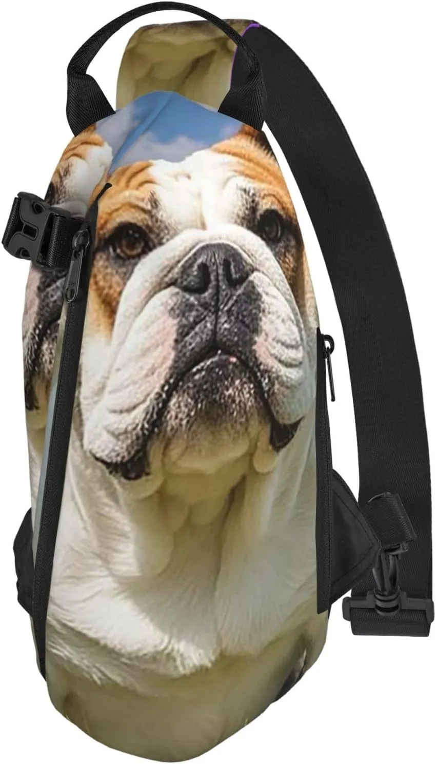 Sling Bag Crossbody Backpack for Men Women Funny English Bulldog22 Chest Bag Crossbody Bag for Travel Sport Running