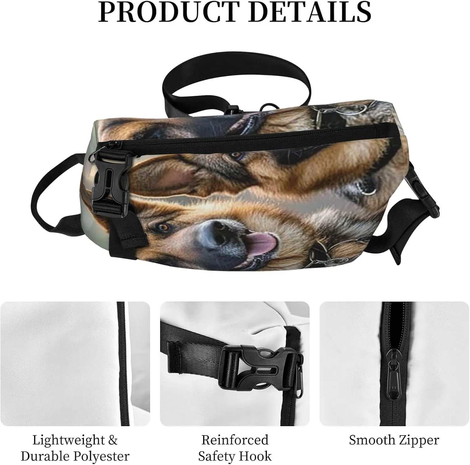 Sling Bag Crossbody Backpack for Men Women German Shepherd Dog Lovers2 Chest Bag Crossbody Bag for Travel Sport Running