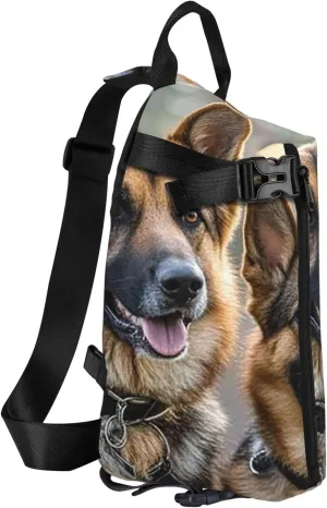 Sling Bag Crossbody Backpack for Men Women German Shepherd Dog Lovers2 Chest Bag Crossbody Bag for Travel Sport Running