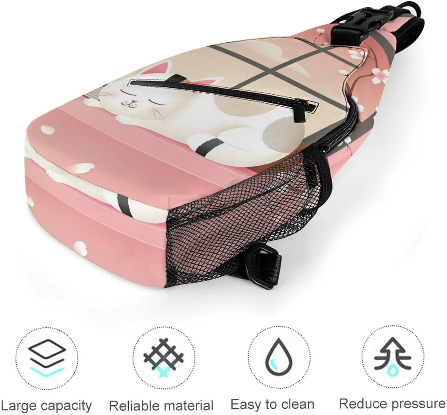 Sling Bag Crossbody Shoulder Bag Cross Chest Bag Cat on Windowsill Sling Backpack Travel Hiking Daypack