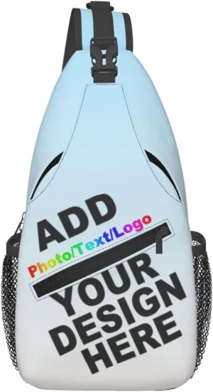 Sling Bag Design Your Own With Photo/Text/Logo Shoulder Cross Chest Bag Personalized Casual Crossbody Bag