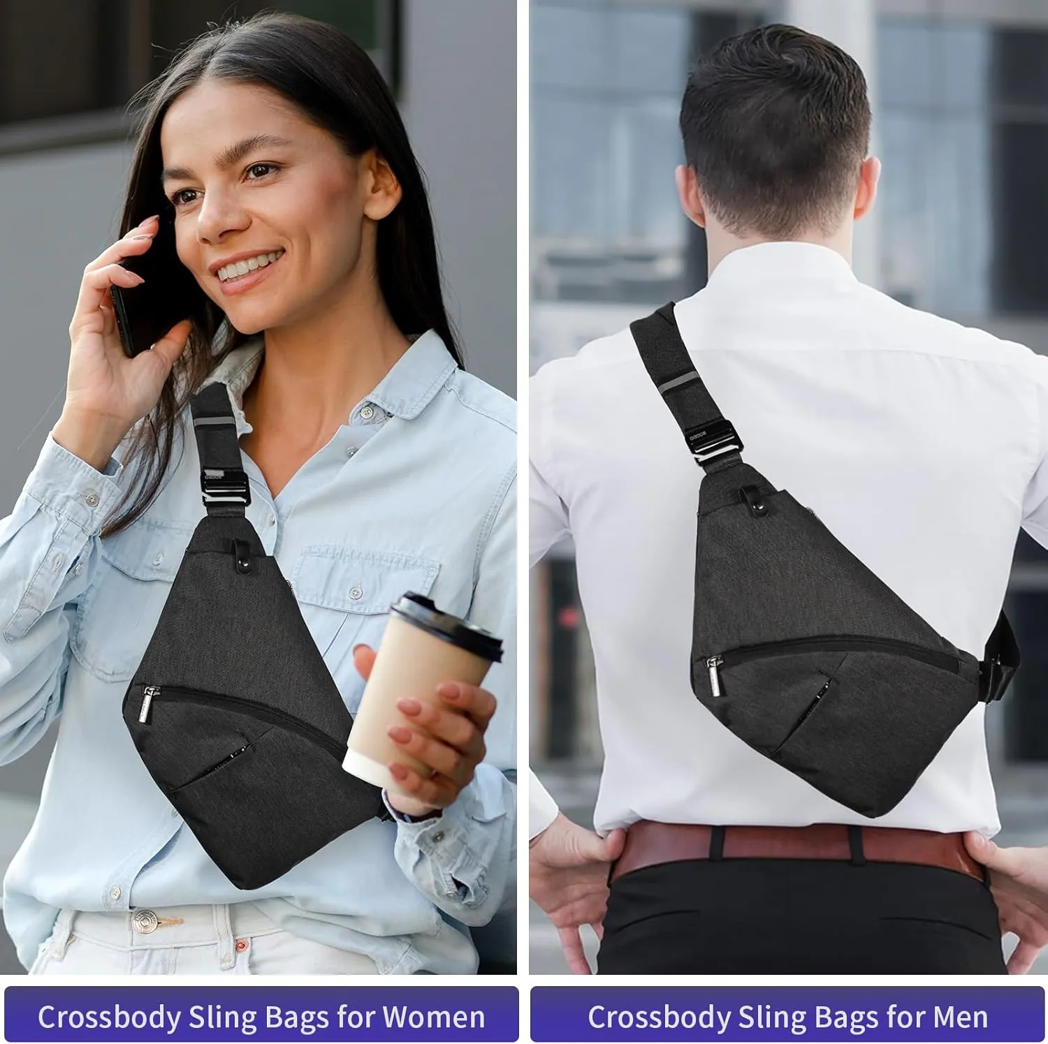Sling Bag for Men, Crossbody Bag Shoulder Bag for Men Anti-theft Bag for Travel Casual