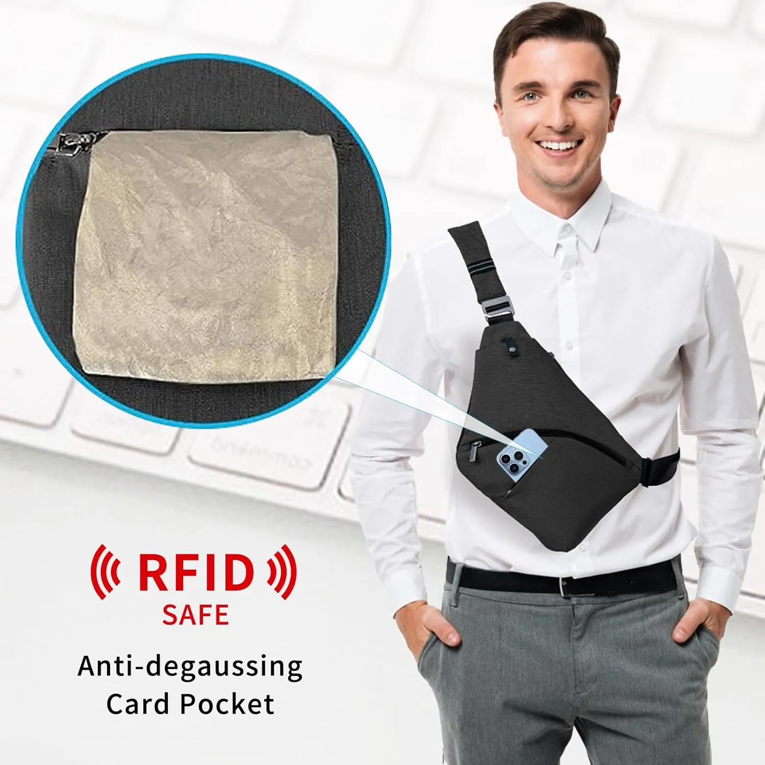 Sling Bag for Men, Crossbody Bag Shoulder Bag for Men Anti-theft Bag for Travel Casual
