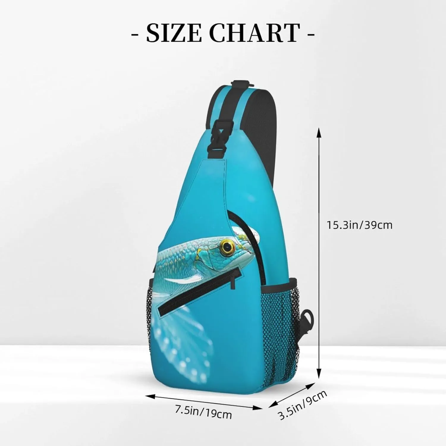 Sling Bag for Men Women Crossbody Backpack Aqua Blue Turquoise Crossbody Bag Chest Bag for Travel Sport