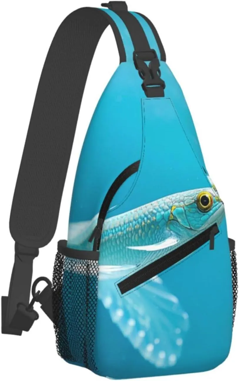 Sling Bag for Men Women Crossbody Backpack Aqua Blue Turquoise Crossbody Bag Chest Bag for Travel Sport