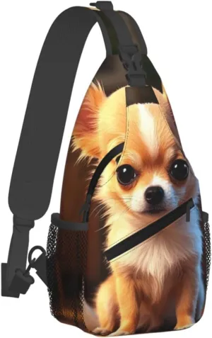 Sling Bag for Men Women Crossbody Backpack cute chihuahua Crossbody Bag Chest Bag for Travel Sport