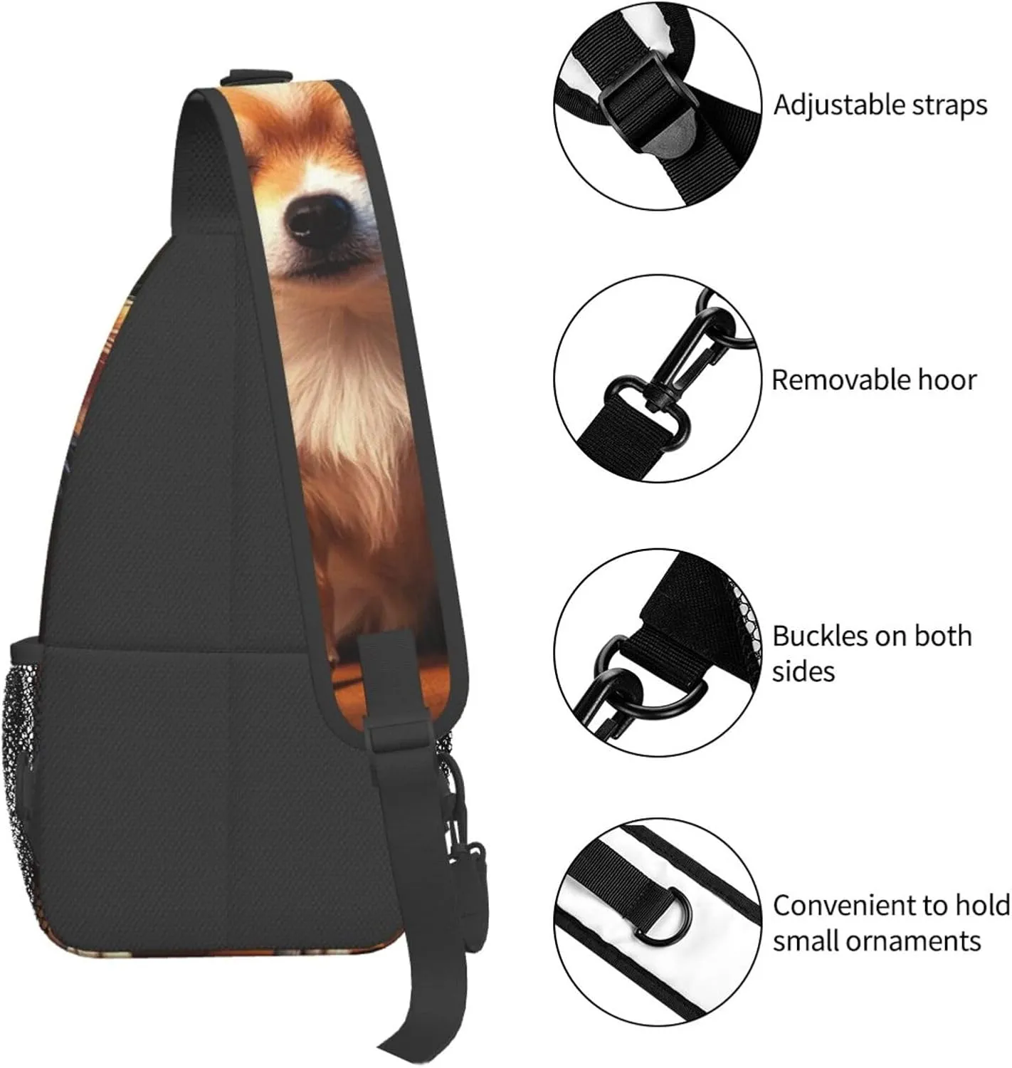 Sling Bag for Men Women Crossbody Backpack cute chihuahua Crossbody Bag Chest Bag for Travel Sport