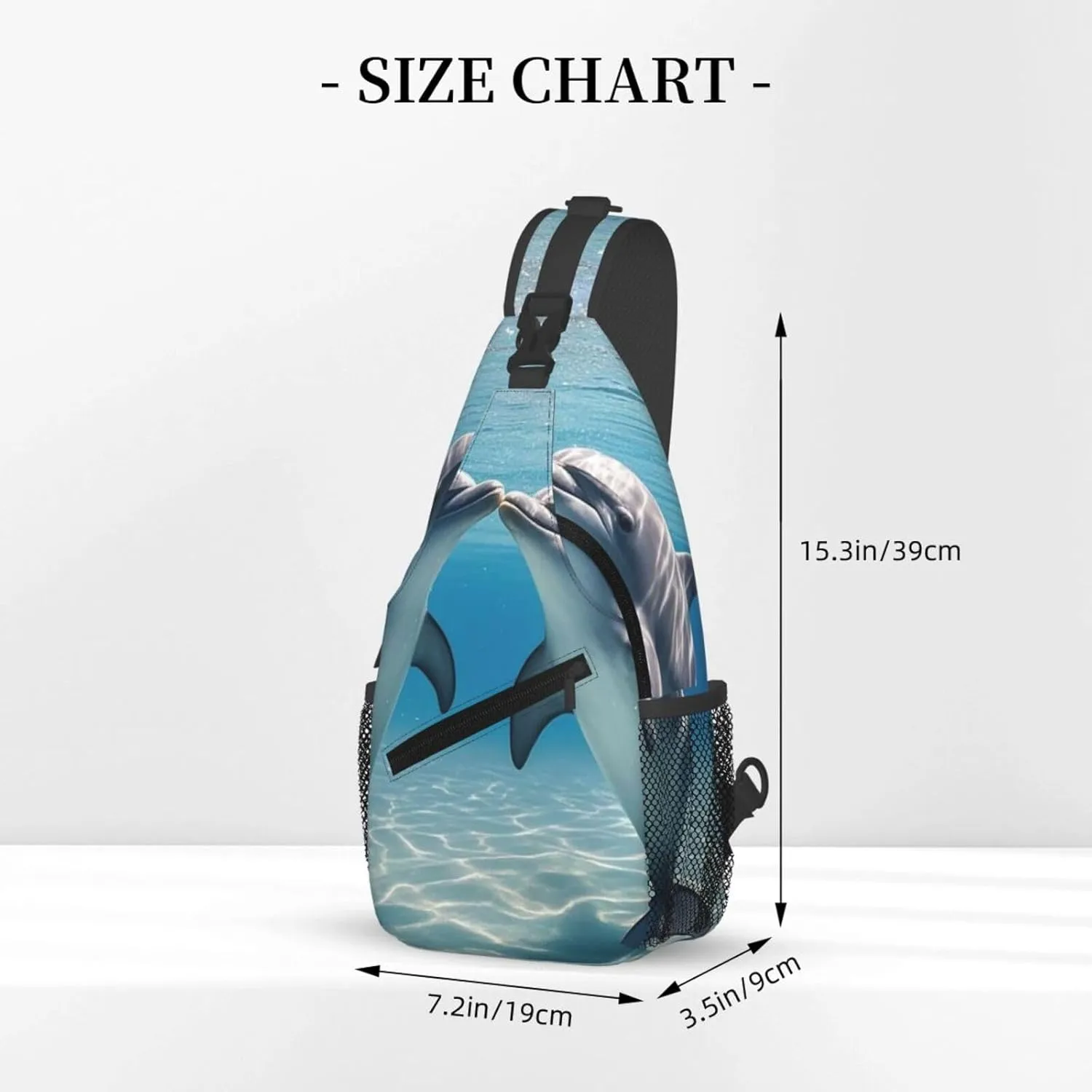 Sling Bag for Men Women Crossbody Backpack Dolphins in Love Crossbody Bag Chest Bag for Travel Sport