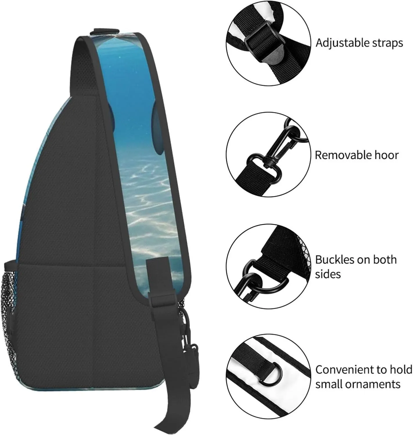 Sling Bag for Men Women Crossbody Backpack Dolphins in Love Crossbody Bag Chest Bag for Travel Sport