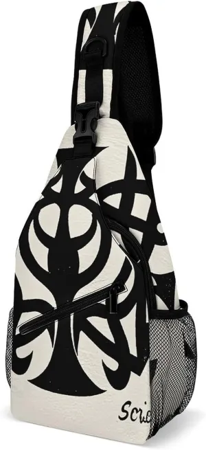 Sling Bag for Men Women Supernatural Symbols Black Print Chest Bag Casual Crossbody Bag Sling Backpack for Travel Daypack