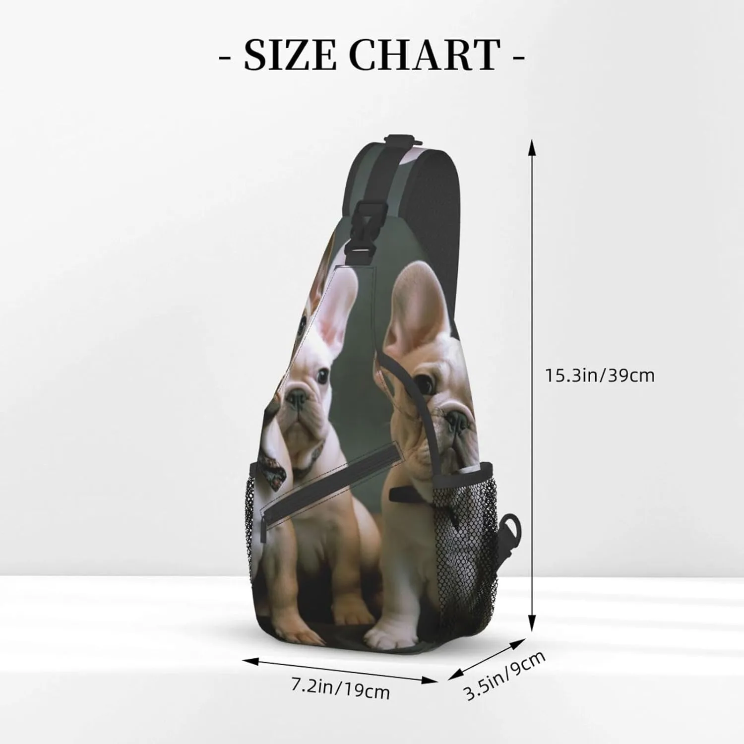 Sling Bag for Women Men Crossbody Bag Small Sling Backpack French bulldog puppies Chest Bag Hiking Daypack