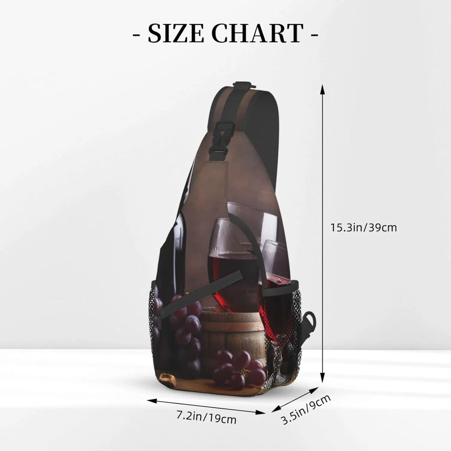 Sling Bag for Women Men Crossbody Bag Small Sling Backpack Grape Wine Chest Bag Hiking Daypack
