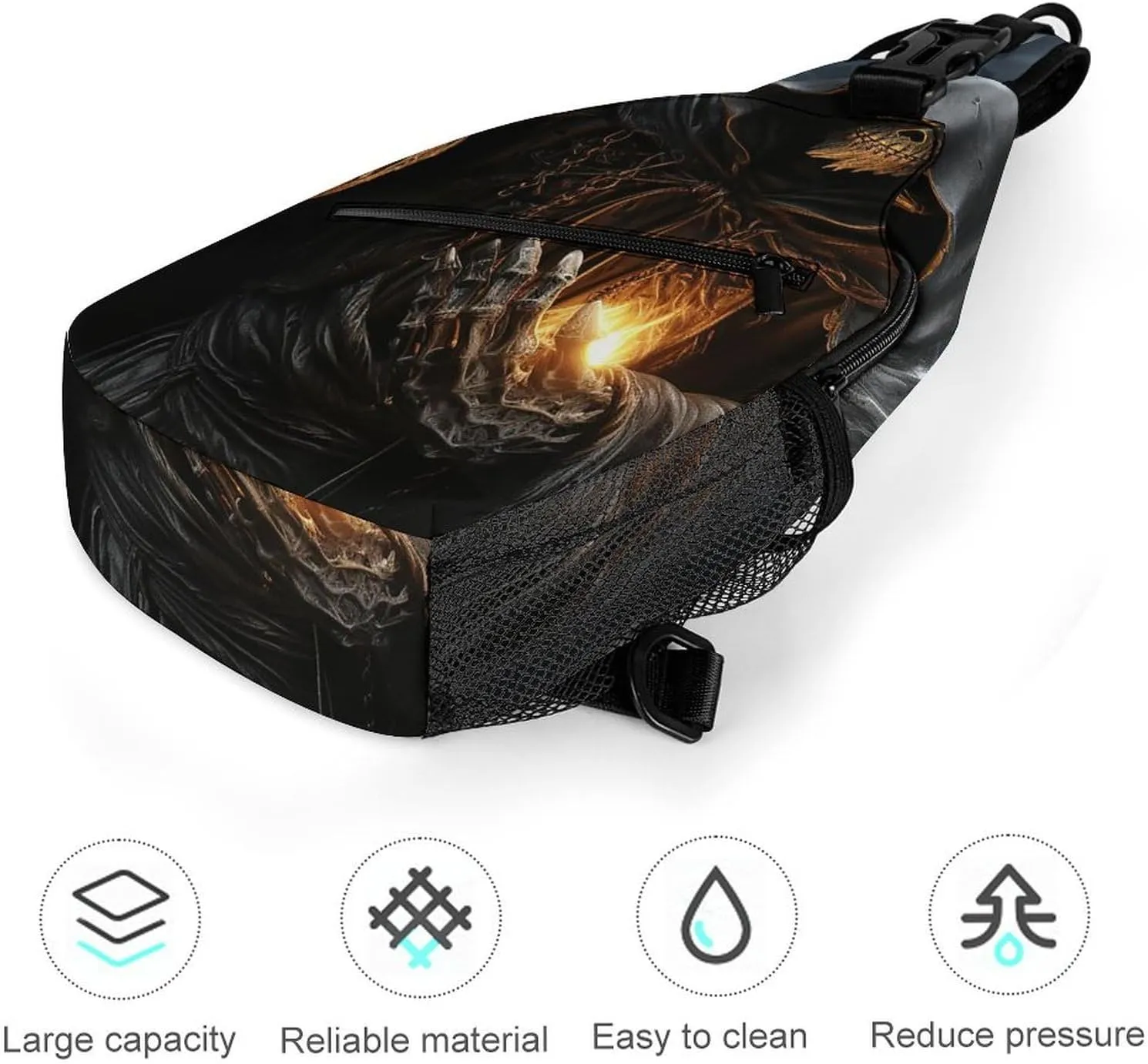 Sling Bag for Women Men Grim Reaper Travel Hiking Backpack Crossbody Shoulder Chest Bags Casual Daypack