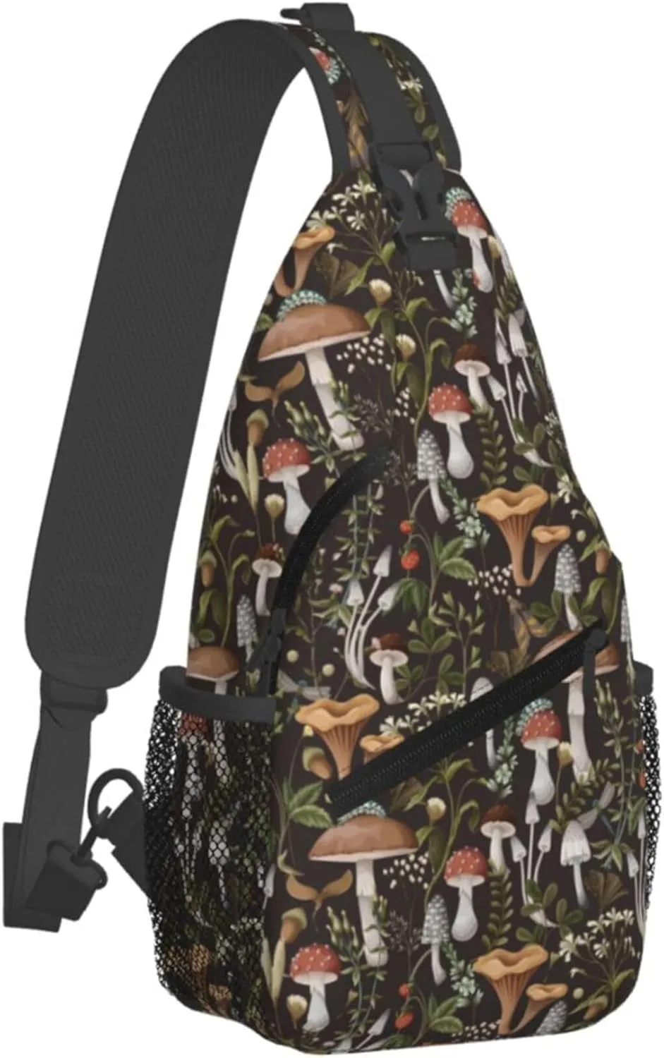 Sling Bag For Women Men Mushroom Crossbody Backpack Sling Backpack For Travel Hiking Daypack Chest Bag