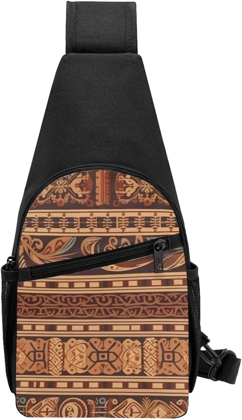 Sling bag for Women Men Trendy Sling Bakpack Casual Chest Bag Retro Pattern Fanny Pack for Travel Hiking