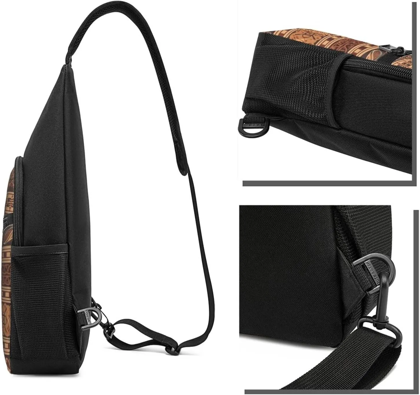 Sling bag for Women Men Trendy Sling Bakpack Casual Chest Bag Retro Pattern Fanny Pack for Travel Hiking