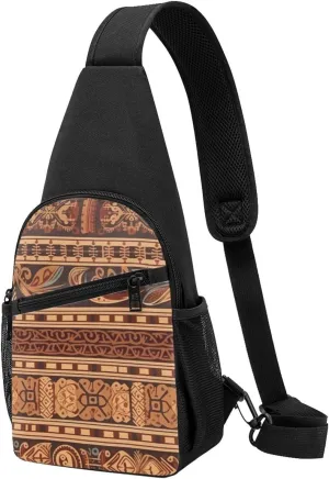 Sling bag for Women Men Trendy Sling Bakpack Casual Chest Bag Retro Pattern Fanny Pack for Travel Hiking