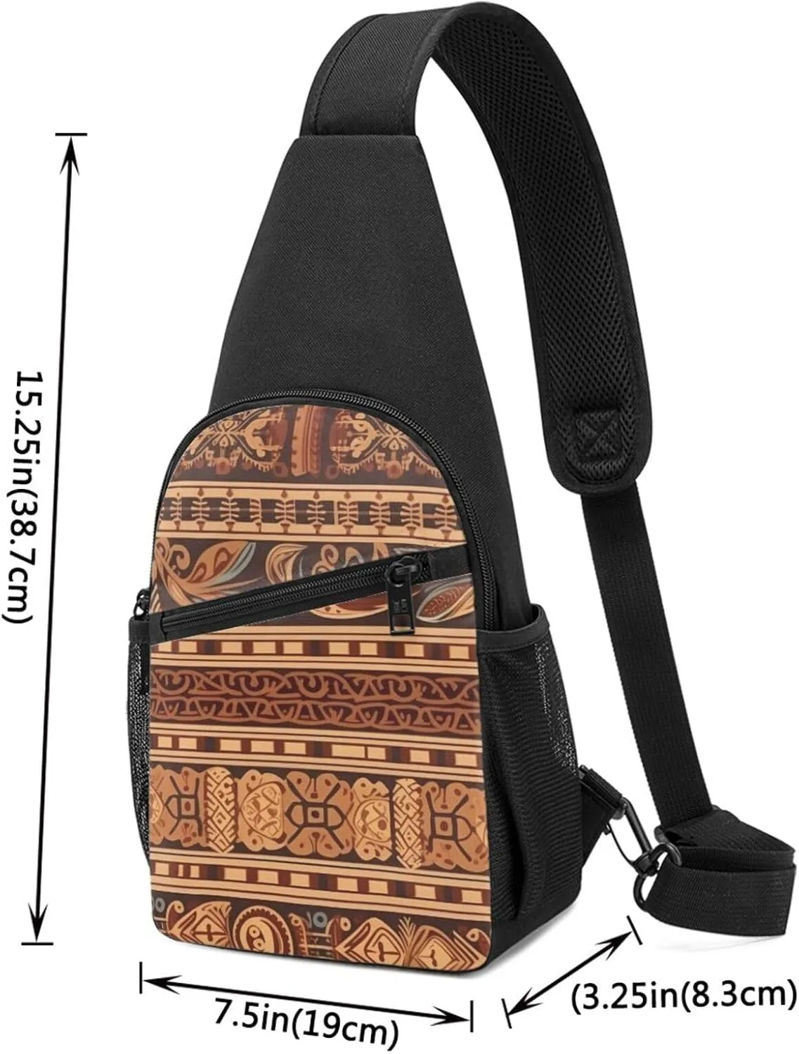 Sling bag for Women Men Trendy Sling Bakpack Casual Chest Bag Retro Pattern Fanny Pack for Travel Hiking